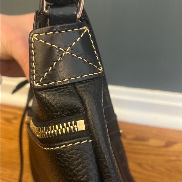 Dooney & Bourke Pebbled Black Leather Crossbody Bag with Gold Logo - Picture 16 of 16